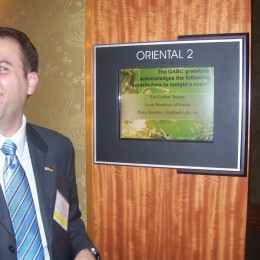 Gala Sponsors listed on the digital boards